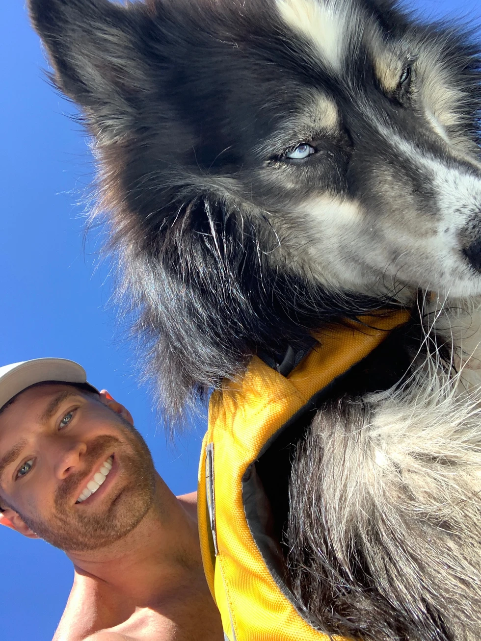Stud and me on the water in Washington
